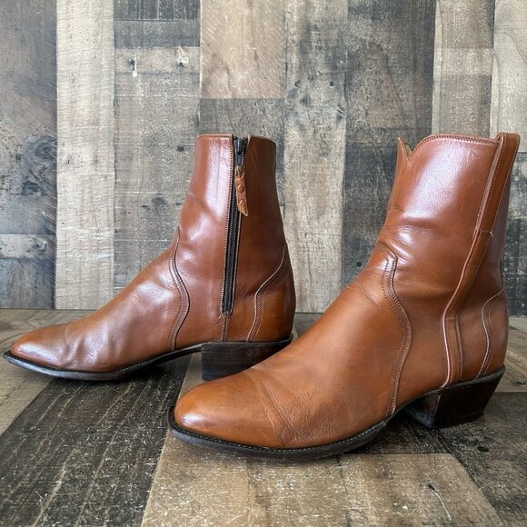 Lucchese Classics Handmade F5073 Side Zip French Toe Cowboy Boots Mens 10.5 EE - Picture 2 of 12